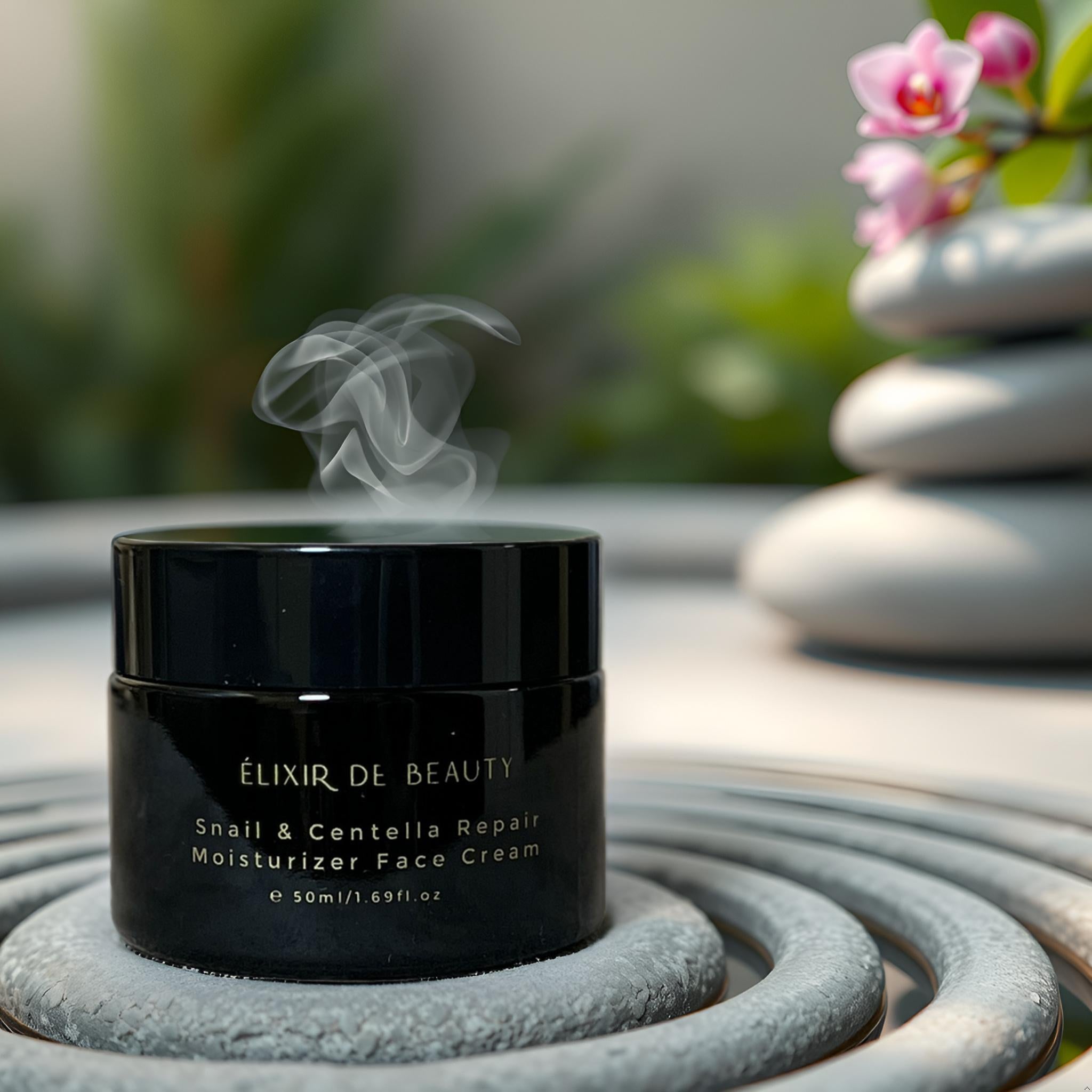 Snail & Centella Cream Hydrating Moisturiser for Sensitive Skin - Élixir de Beauty